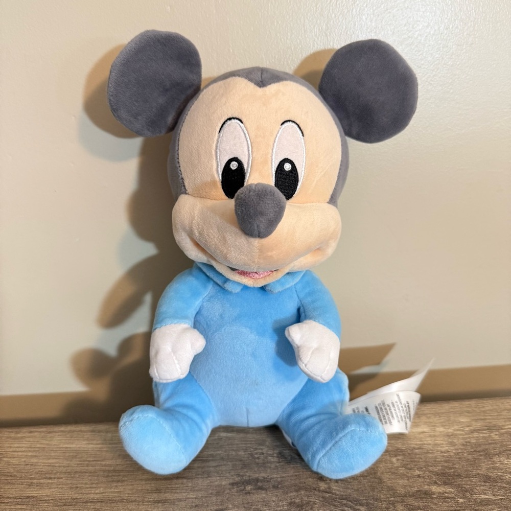 Disney Parks Babies Baby Mickey Mouse Plush 10” Blue Outfit Soft